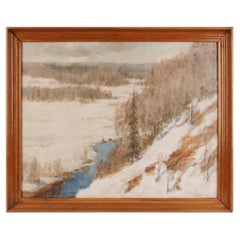 Painting "Winter Landscape, Sigulda", Latvia By Zauers Augusts, 1937