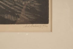 Linocut "Forest Road", Latvia (Ussr) By Duburs Arturs, 1970