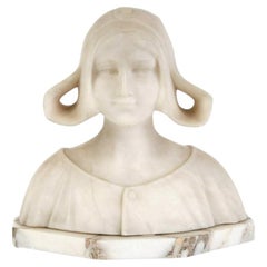 Busto in marmo di una ragazza olandese, Europa, inizio del XX secolo
