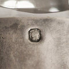 Caraffa di cristallo con finiture in argento, Francia, realizzata da Orfèvrerie Produx Saint Hilaire