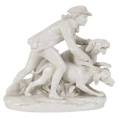 Porcelain Group "Huntsman & Two Hounds", France