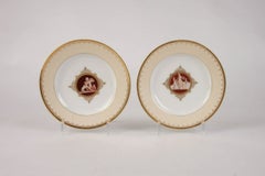 Set of 5 Decorative Plates, Denmark By Royal Copenhagen, 1830-1845
