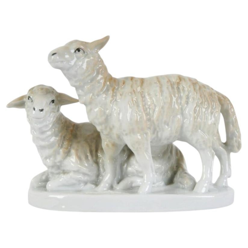 Porcelain Figure "Sheeps", Germany, 1930s - 1940s For Sale