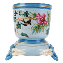 Maceta de porcelana, Francia, de la marca Vieux Paris, finales del siglo XIX