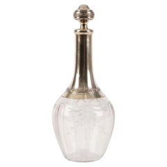 Juego de 4 copas de licor de cristal con montura de plata, Francia, de Henri Lapeyre, 1895-1923
