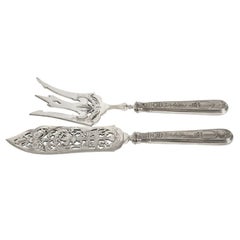 Set of 2 Silver Fish Serving, France by Lapparra & Gabriel, 1902 - 1923