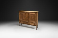 Oak Cabinet with Carvings in the manner of Henning Kjærnulf, Denmark ca 1960s