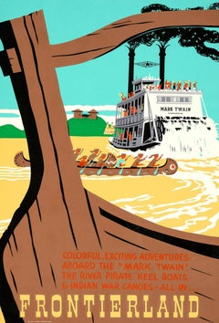Disneyland - Frontierland "Mark Twain" Unframed Poster, 1955