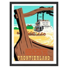 Disneyland - Frontierland "Mark Twain" Black Frame Poster, 1955