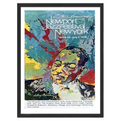 Affiche du Newport Jazz Festival « Duke Ellington » avec cadre noir, réalisée par LeRoy Neiman, 1978