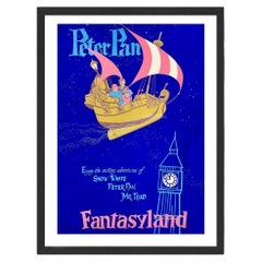 Disneyland - Peter Pan's Flight - Fantasyland Black Frame Poster, 1955