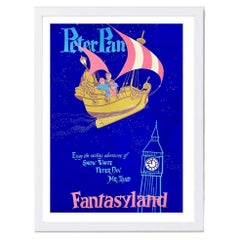 Disneyland - Peter Pan's Flight - Fantasyland White Frame Poster, 1955