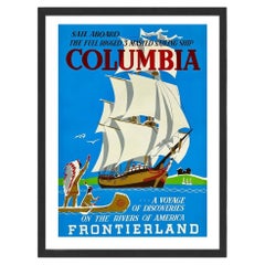 Disneyland - SS Columbia- Frontierland Black Frame Poster, 1955