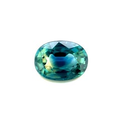 1,49ct Bi Farbe Saphir Gra Zertifiziert Oval Schliff Grün Blau VVS Edelstein Unbehandelt
