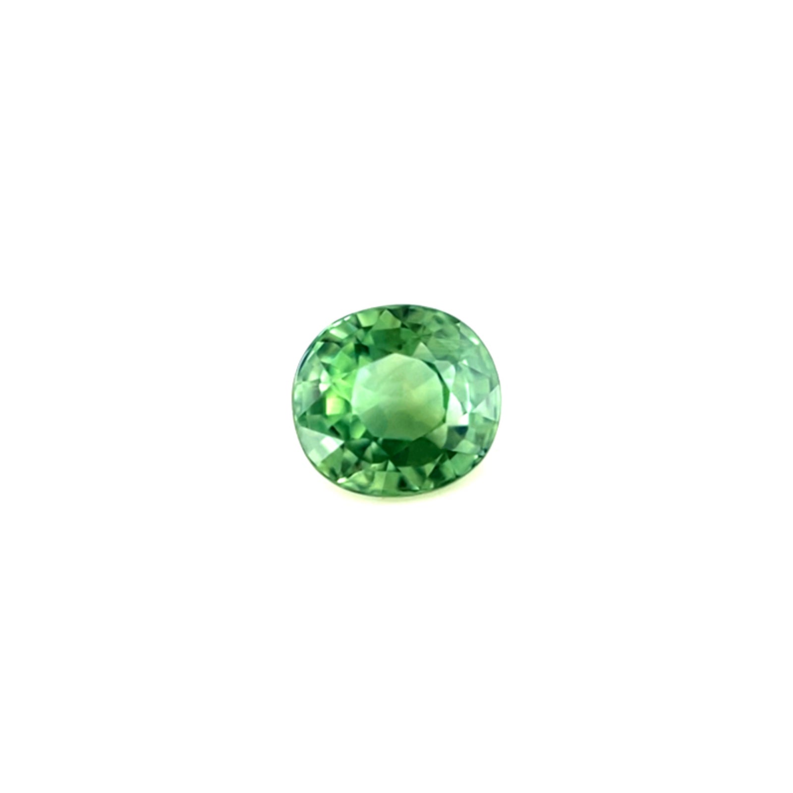 Zafiro natural certificado por GIA de 0,97 ct Gema talla oval verde vivo 5,6x5,1 mm VS