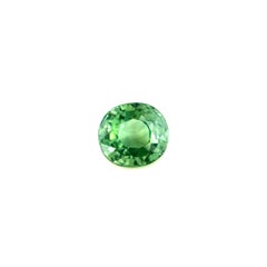GIA Certified Natural 0.97ct Sapphire Vivid Green Oval Cut Gem 5.6x5.1mm VS