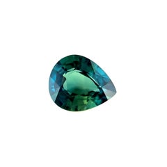 Gema de zafiro natural verde teal azulado talla pera sin tratar certificada por GIA de 1,30 ct