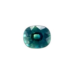 Natural 1.37ct GIA Certified Green Blue Untreated Sapphire Cushion Cut 6.7x5.5mm