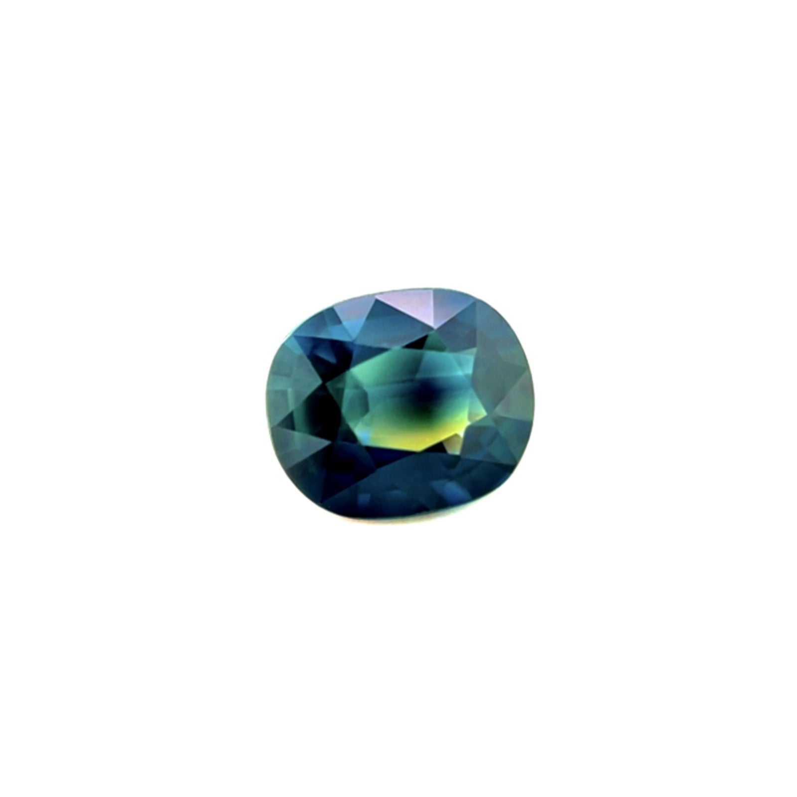 Gema única de zafiro australiano bicolor de 1,36 ct con certificado GIA de talla oval 7x5,8 mm
