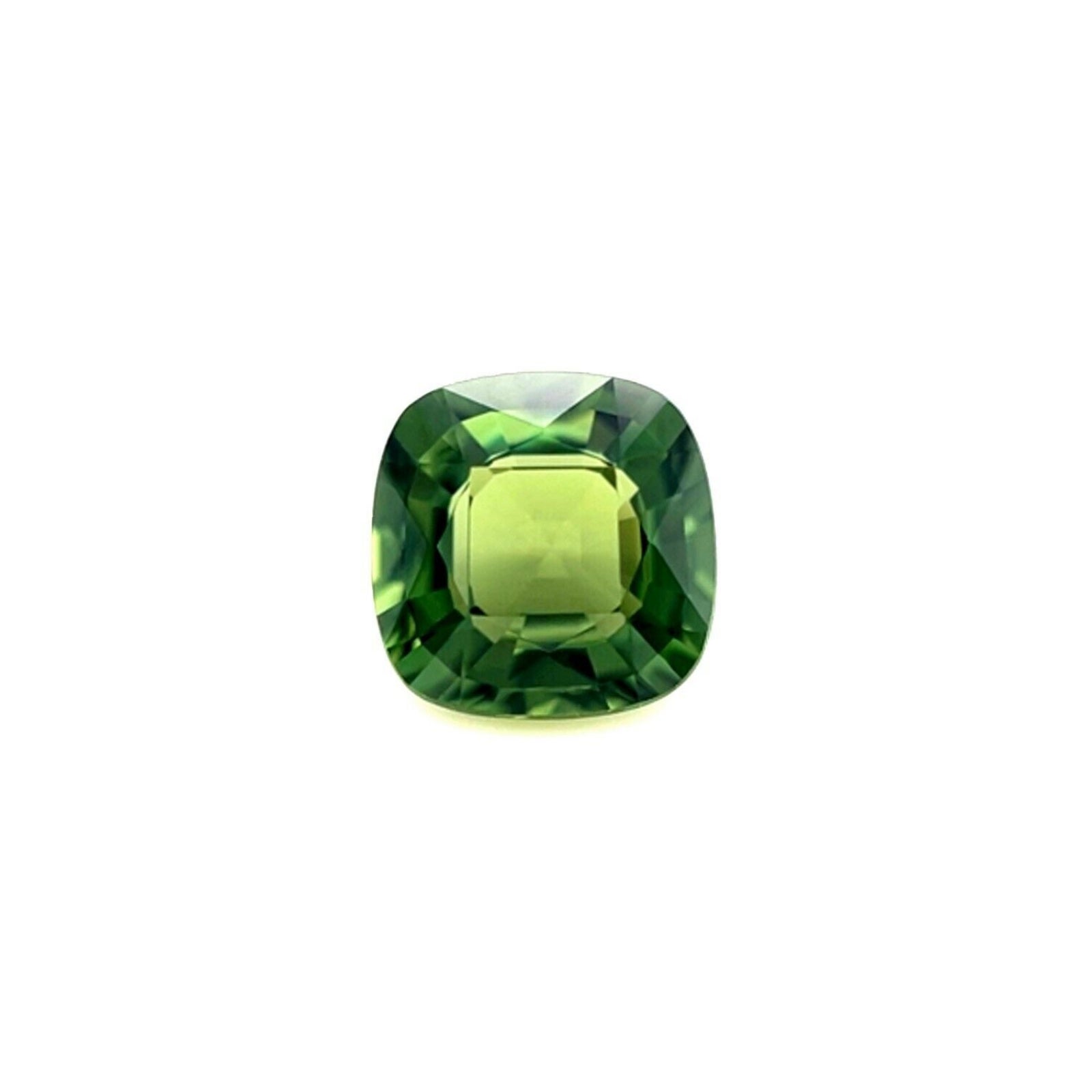Nature 1.24ct GIA Certified Green Untreated Sapphire Cushion Cut Gem 6.1x6.1mm
