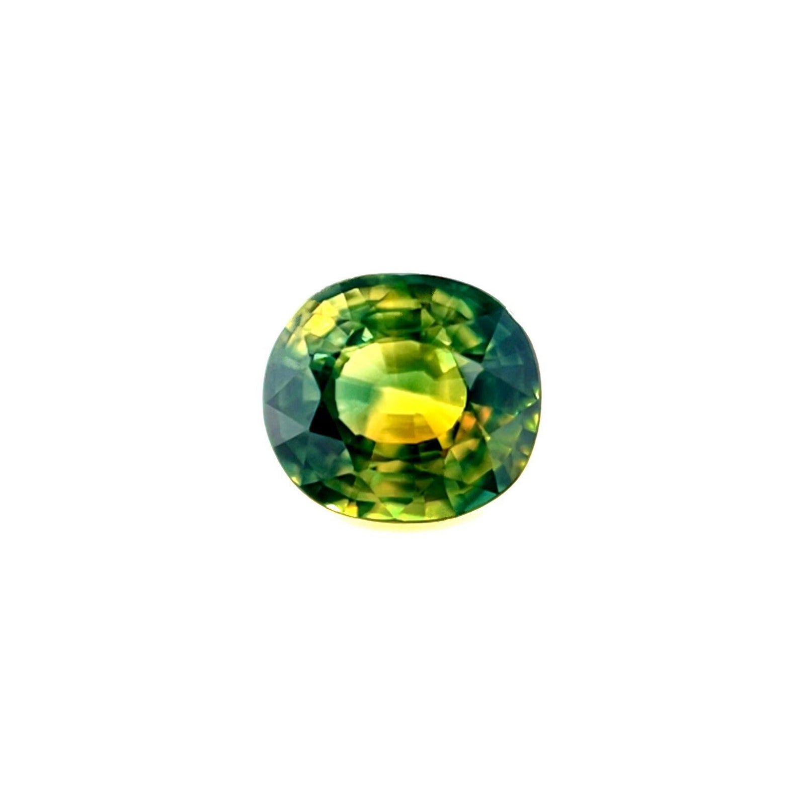 1.44ct Bi Colour Sapphire Gra Certified Cushion Cut Green Yellow Gem 6.5x5.8mm