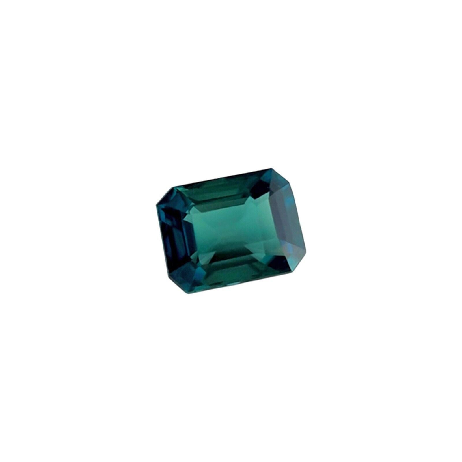 Zafiro Azul Verde Profundo Certificado por GIA 0,93ct Octágono Talla Esmeralda Sin Calentar