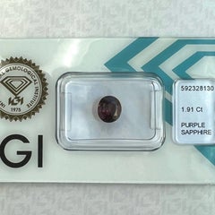 1.91ct Natural Untreated Purple Pink Sapphire Oval Cut IGI Certified 7x6.2mm