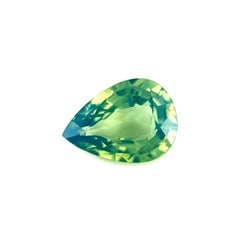 Natural Untreated Sapphire 1.21ct Greenish Yellow Certified Pear 7.9x5.7mm VVS