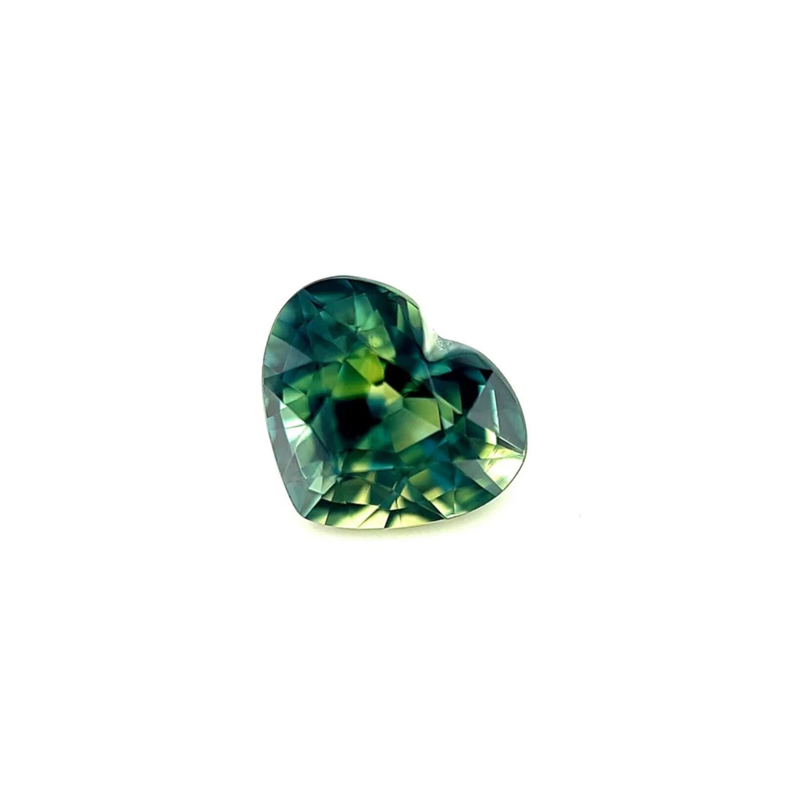 1.65ct Natural Sapphire Vivid Blue Green Unique Heart Cut Rare Gem 7x6mm if
