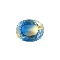 1.29ct Natürlicher Parti Farbe Saphir Blau Gelb Oval Schliff Ceylon Edelstein 7.2x5.8mm