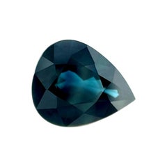 3.09ct Zafiro Tailandés Natural Corte Pera Gra Certificado Azul Teal Profundo 10.9x8.8mm
