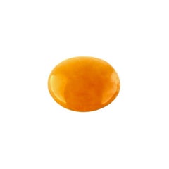 Rare Jadeite Jade ‘a’ Grade 2.79ct GIA Certified Yellow Orange Oval Cabochon Gem