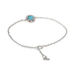 Tiffany & Co. White Gold Turquoise and Diamond Tiffany T Circle Bracelet