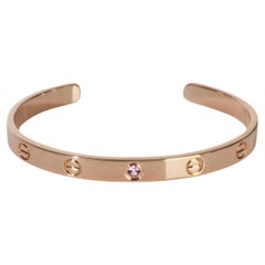 Cartier Rose Gold Pink Sapphire Love Cuff Bracelet