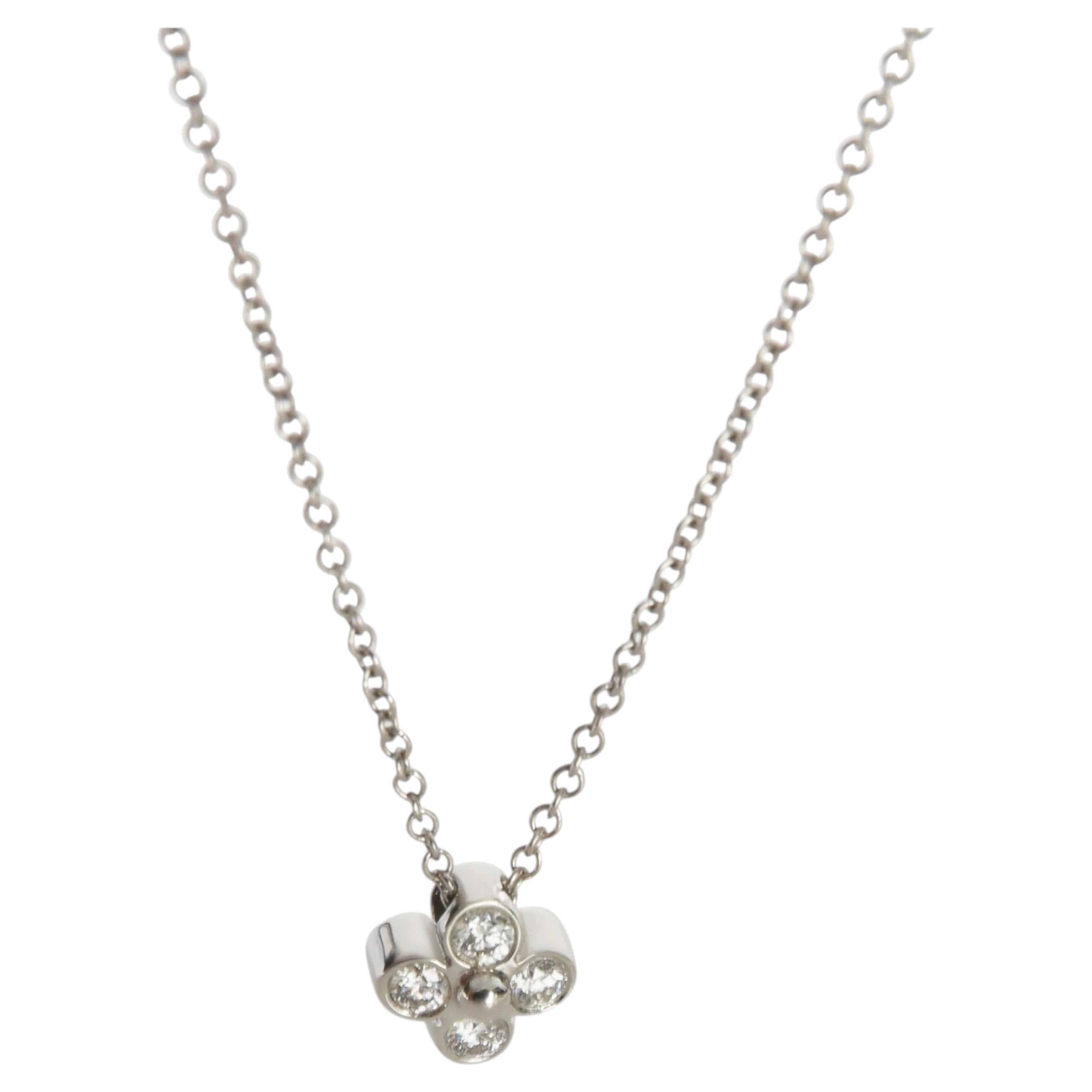 Tiffany & Co. Platinum Diamond Lace Pendant For Sale