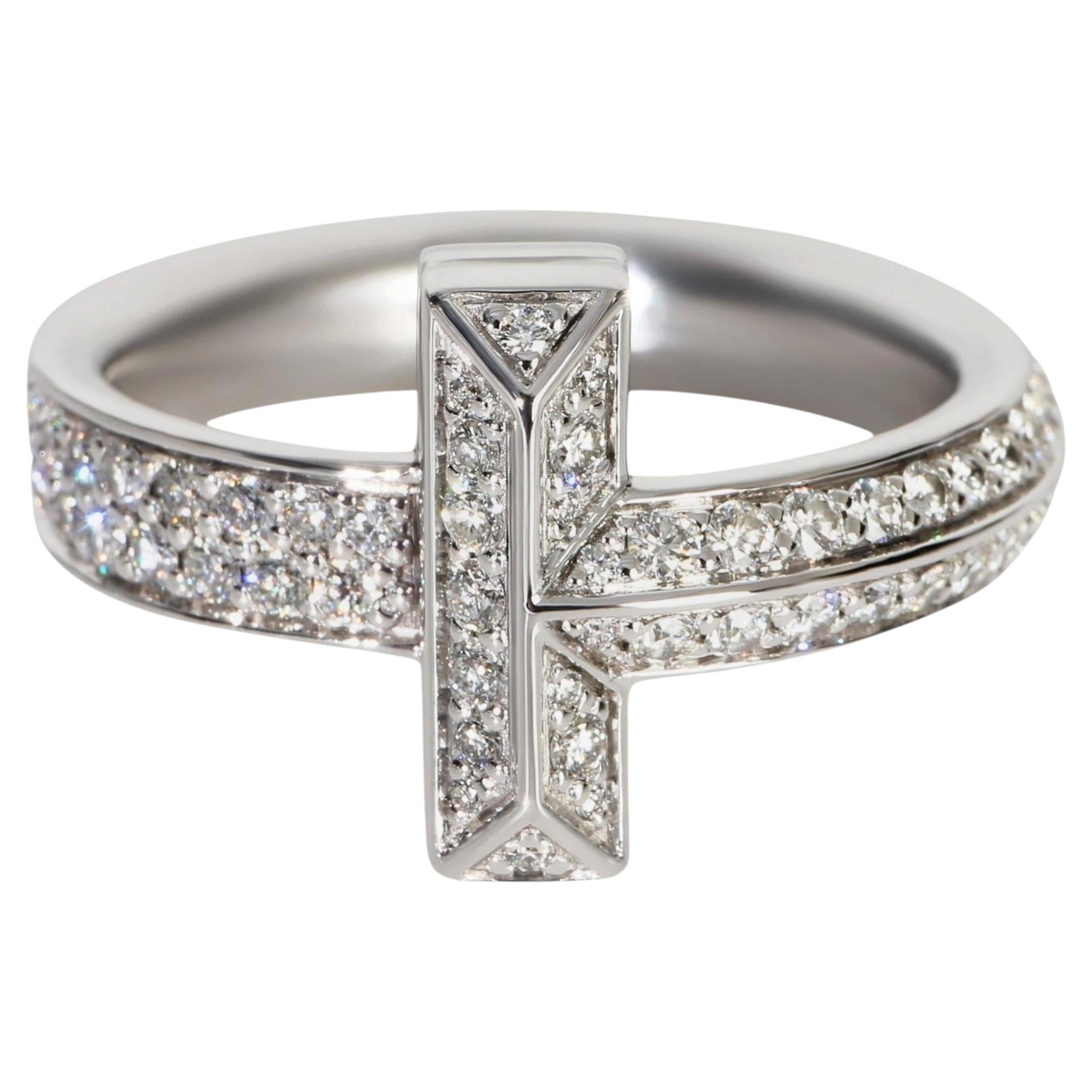 Tiffany & Co. White Gold Diamond Tiffany T T1 Ring en venta