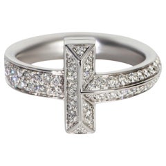Tiffany & Co. White Gold Diamond Tiffany T T1 Ring