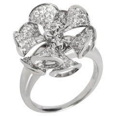 Bvlgari Divas' Dream En Tremblant Pave Diamond Ring in 18K White Gold 1.85 CTW