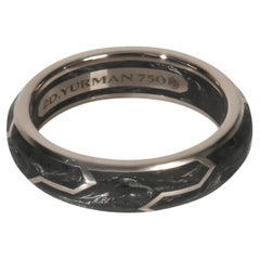 David Yurman White Gold  Forged Carbon Ring