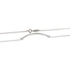 Tiffany & Co. White Gold Diamond Small Model Tiffany T Smile Necklace