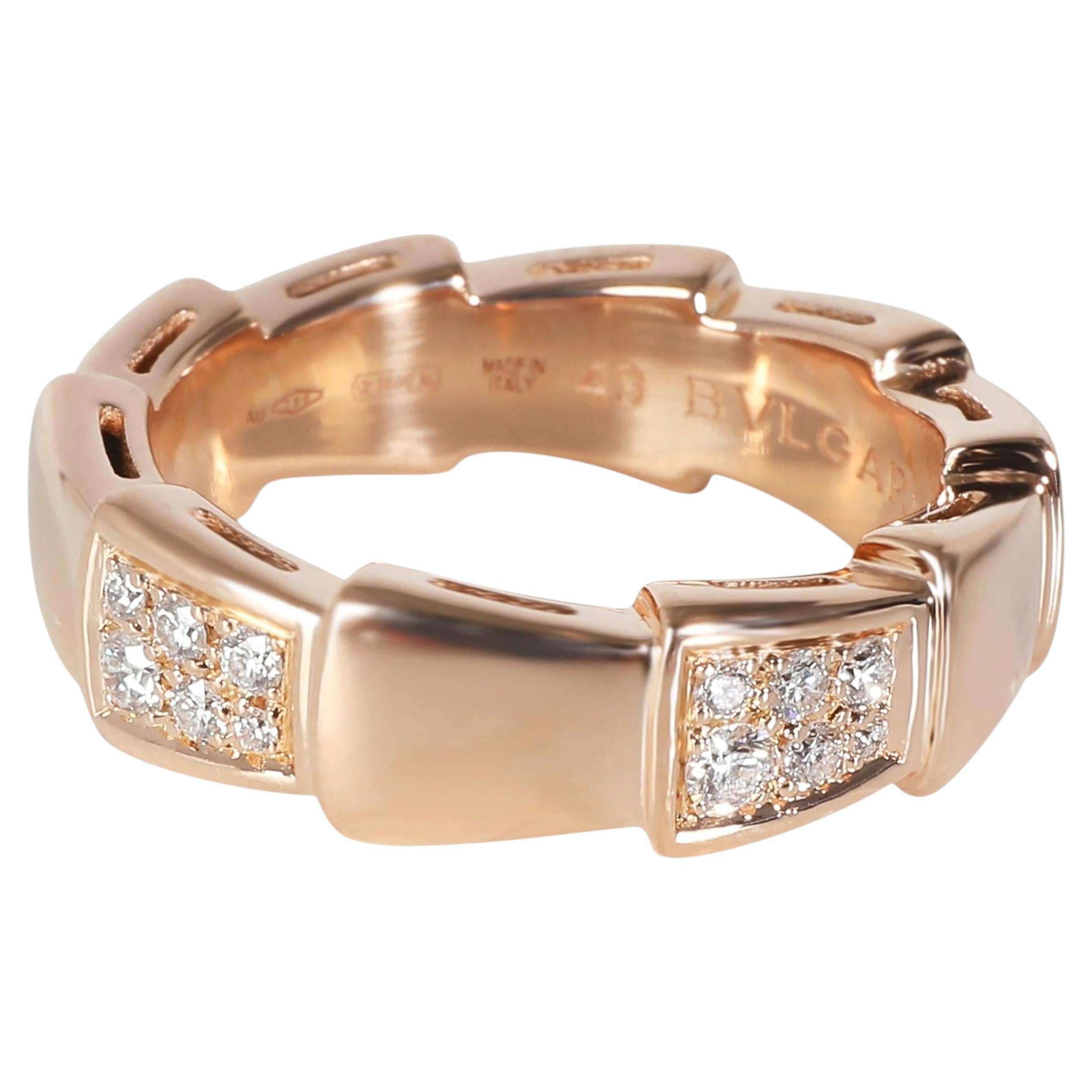 BVLGARI Serpenti Mode-Ring aus 18 Karat Roségold 0,34 Karat