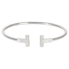 Tiffany & Co. White Gold Diamond Tiffany T Wire Bracelet