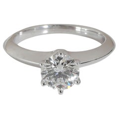 Tiffany & Co. Solitaire Diamond Engagement Ring in Platinum F VS1 0.9 CTW