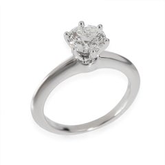 Tiffany & Co. Solitaire Diamond Engagement Ring in Platinum F VS1 0.9 CTW