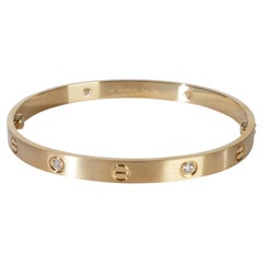 Cartier Yellow Gold Diamond Brushed Finished Love Bracelet
