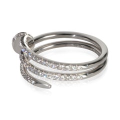 Anello Cartier “Juste Un Clou” doppio, modello piccolo, in oro bianco con diamanti
