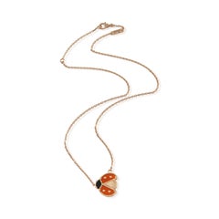 Van Cleef & Arpels Rose Gold Carnelian and Onyx Lucky Spring Pendant