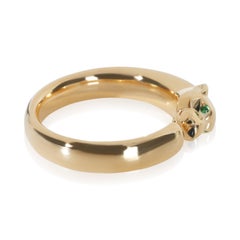 Cartier Yellow Gold Onyx and Tsavorite Small Model Panthere de Cartier Ring