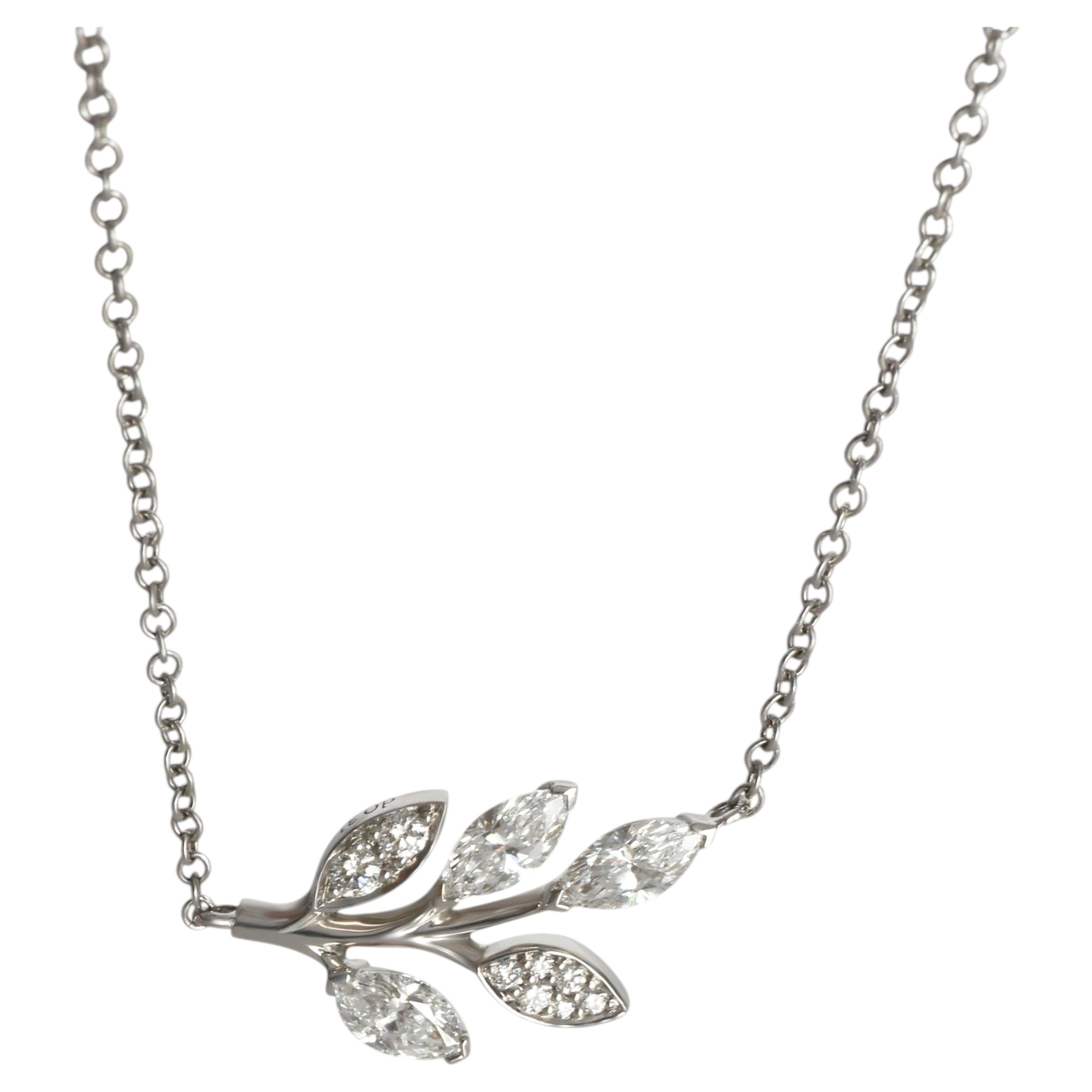 Tiffany & Co. Platinum Diamond Victoria Vine Necklace For Sale