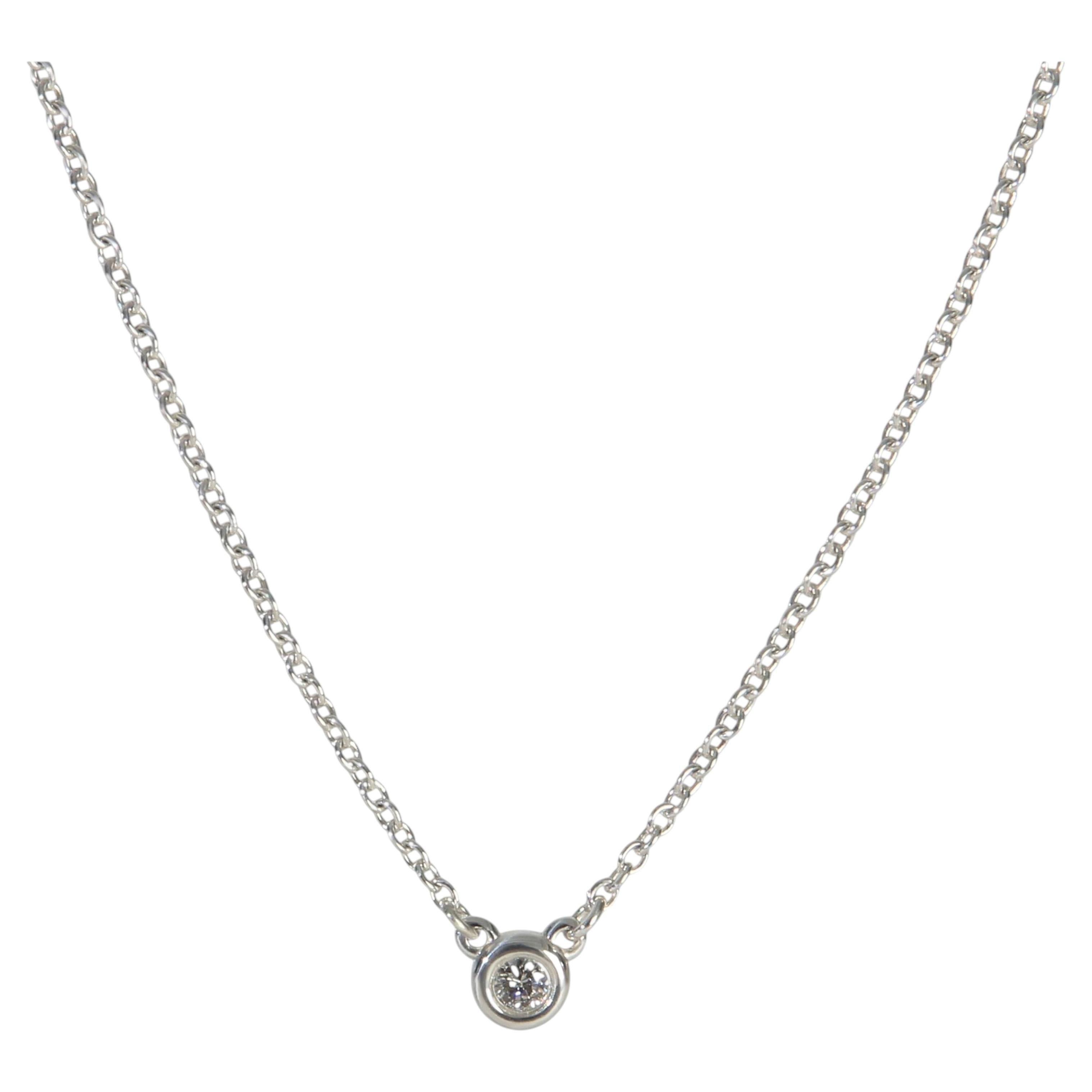 Tiffany & Co. Sterling Silver Diamond Elsa Peretti Diamond By The Yard Pendant